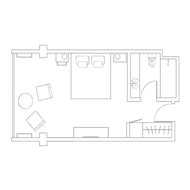 Inland View Room Floor Plan