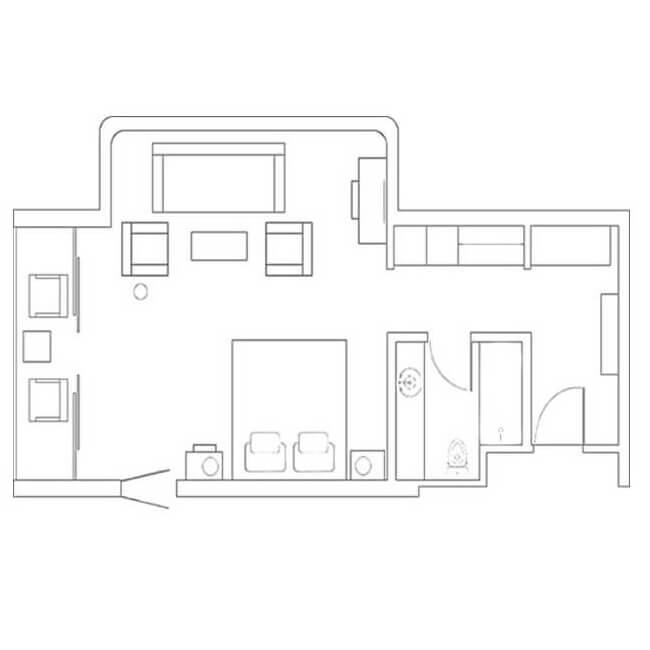 Junior Sea View Suite Floor Plan