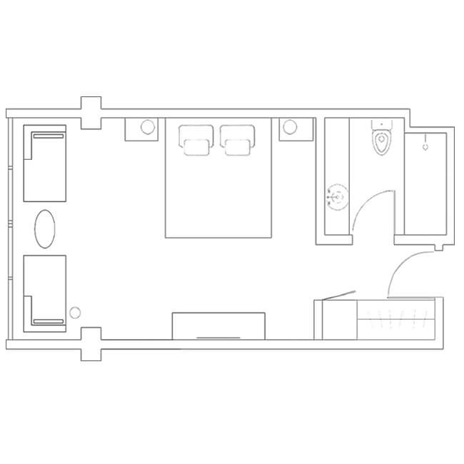 Superior Sea View Room Floor Plan