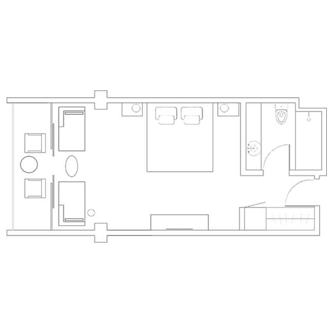 Veranda Sea View Room Floor Plan